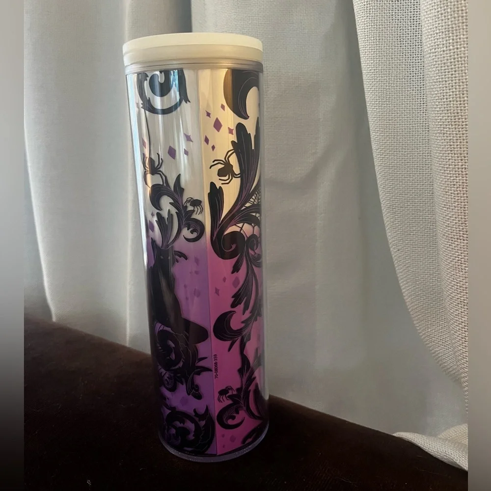 Starbucks glow in the dark skinny tumbler spider web cup color changing 16 oz